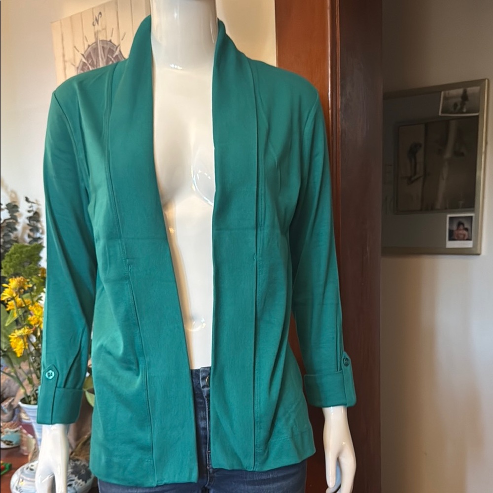 NWT northern reflections size small Teal Open Front Women's Jacket 
Cardigan